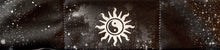 Load image into Gallery viewer, Yoga Buddha gear Buddha wear Hand Made Black Cosmo Buddha Band, meditation, yoga headband with Compass, Coexist, Yin Yang Sun, Namaste over your third eye Buddha clothing yoga wear