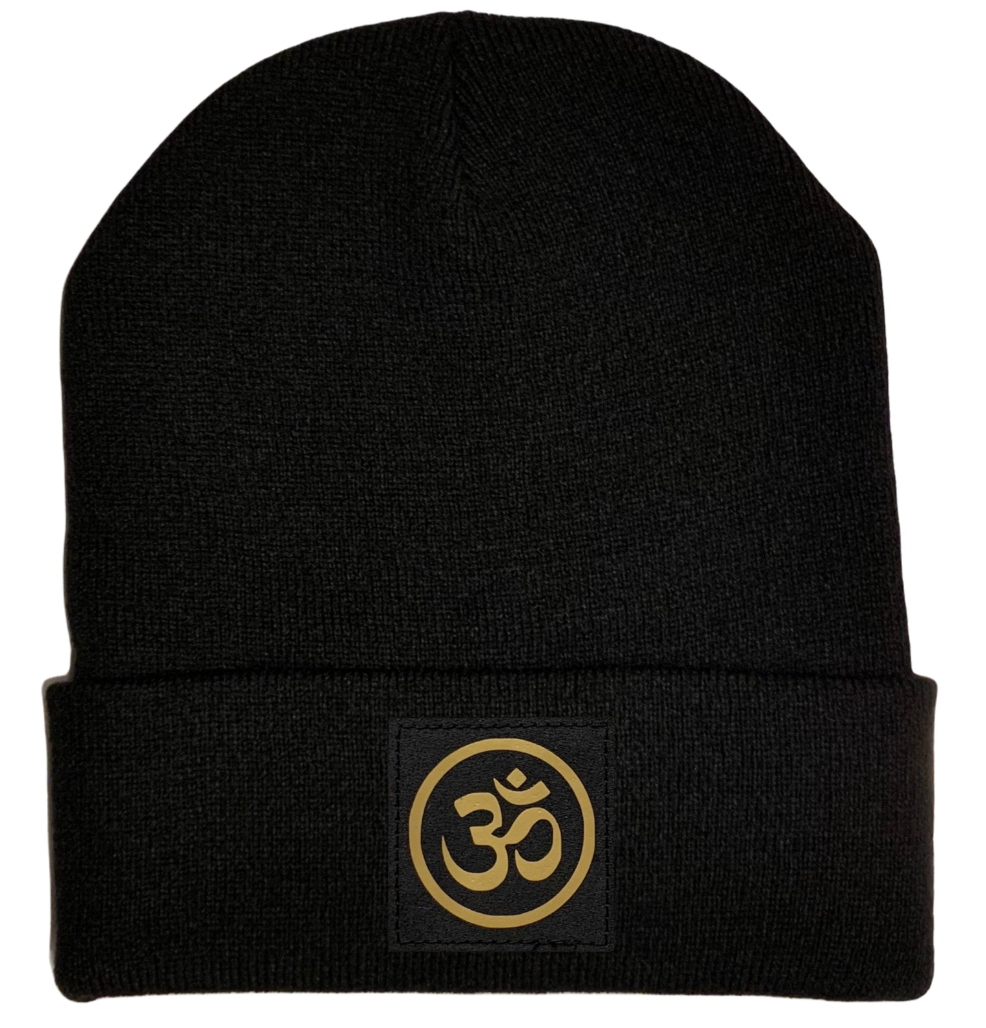 Buddha Gear Black Beanie with golden om ohm symbol over your third eye buddha gear