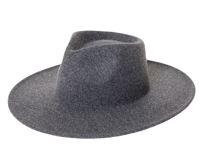 Charcoal Grey vegan felt rancher hat - Unisex style fedora, stiff brim, wide brim, panama, fashion hat for men or women by buddha gear