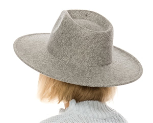 Chestnut brown vegan felt rancher hat - Unisex style fedora, stiff brim, wide brim, panama, fashion hat for men or women