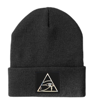 Load image into Gallery viewer, Beanie - Grey Buddha Beanie with all seeing eye of Horus by Buddha Gear yoga hat beanie