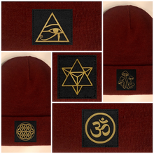 Load image into Gallery viewer, Beanies with sacred geometry symbols by buddha gear