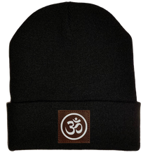 Load image into Gallery viewer, Beanie - Black, cuffed Beanie with  om symbol buddha gear