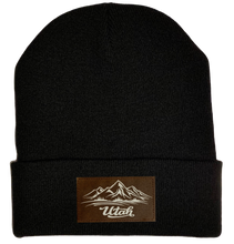 Load image into Gallery viewer, Beanie - Black, cuffed Beanie with Utah mountain buddha gear