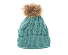 Load image into Gallery viewer, Teal Buddha Gear Plush Beanies pom pom blanked lined beanie hat 