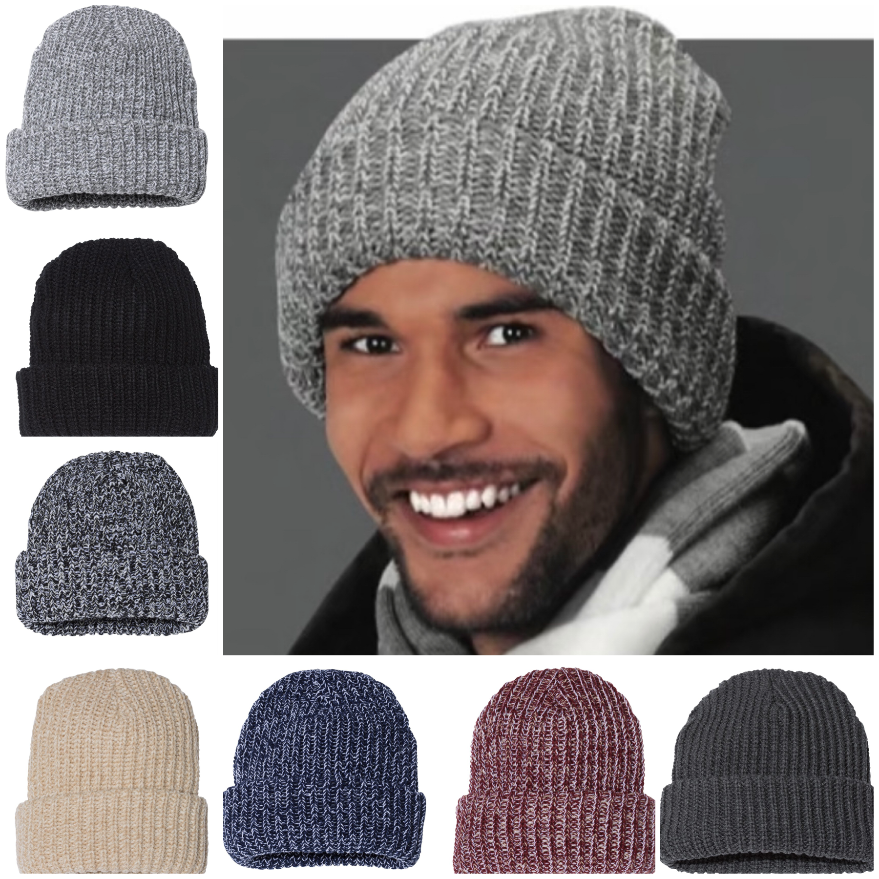 Thick Cuffed and Knitted Beanies