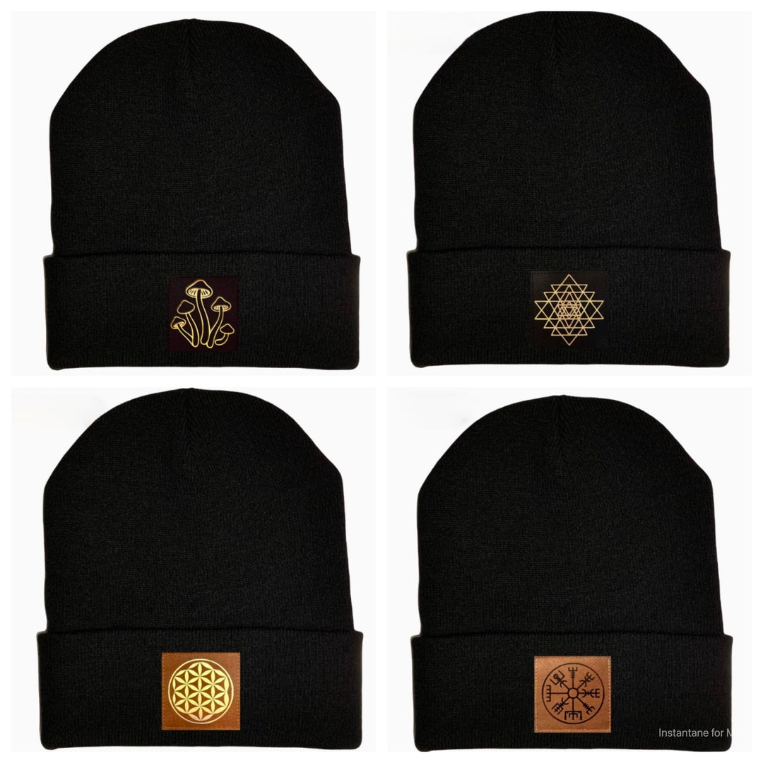 Black Cuffed Beanie - Customized with your Frequency