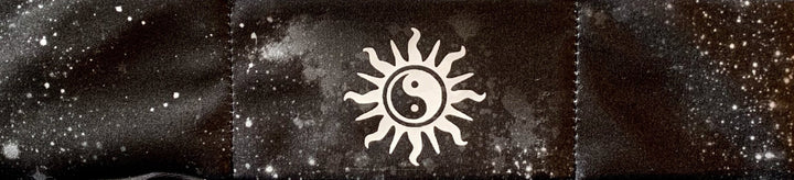 Yoga Buddha gear Buddha wear Hand Made Black Cosmo Buddha Band, meditation, yoga headband with Compass, Coexist, Yin Yang Sun, Namaste over your third eye Buddha clothing yoga wear 