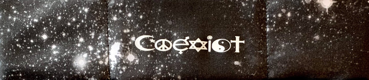 Buddha Gear yoga wear Hand Made Black Cosmo Buddha Band, meditation, yoga headband with Compass, Coexist, Yin Yang Sun, Namaste over your third eye Buddha clothing