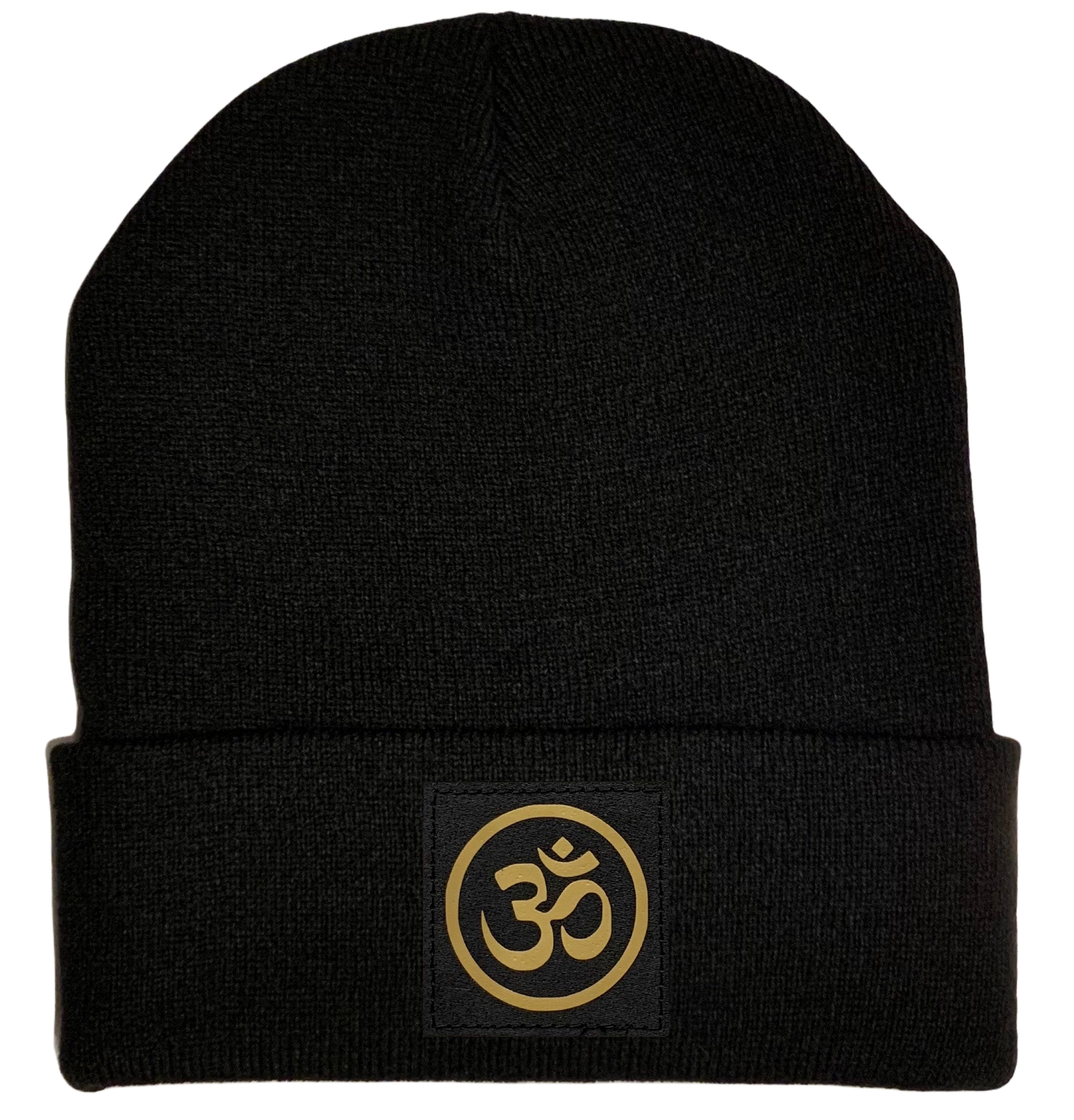 Buddha Gear Black Beanie with golden om ohm symbol over your third eye buddha gear