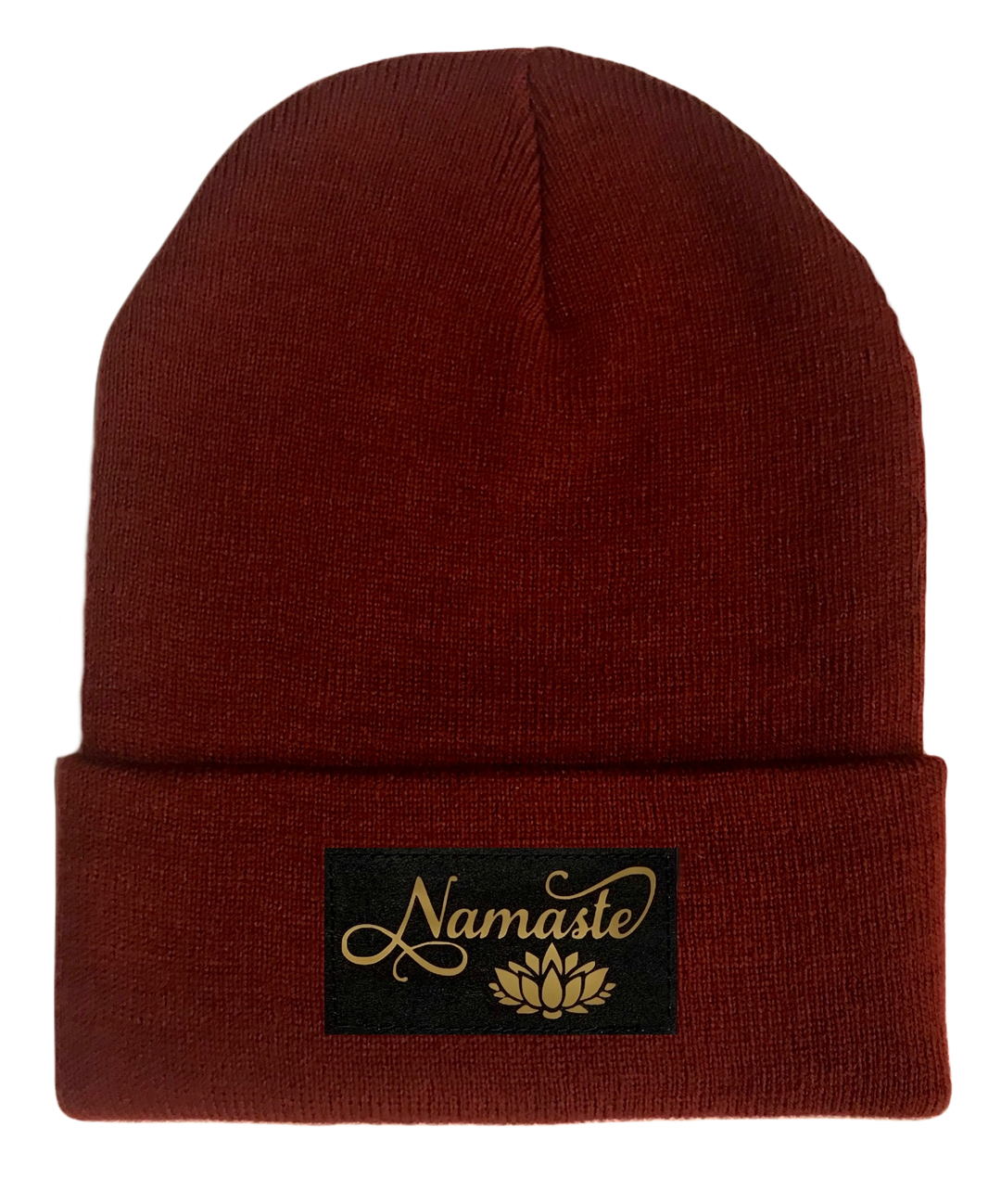 Beanie, Burgundy Buddha Beanie w Handmade namaste lotus by buddha gear