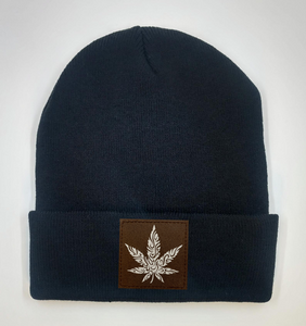 Black Beanie Cannabis Plant Medicine over your third eye buddha gear marijuana plant medicine 