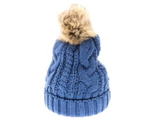 Load image into Gallery viewer, Yoga pom pom beanie hats By Buddha Gear, Also available with Namaste, Lotus, Om, Unicorn, Tree of Life, Compass, Infinite Heart, Moons and Phoenix patches