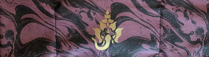 Buddha Gear  Headband with Gold Om, Flower of Life, Lotus, Ganesha over your third eye for better yoga, meditation and sleep Buddha Wear Yoga Clothing