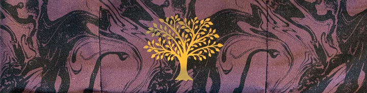 Buddha Gear Yoga Clothing  Hand Made Burgundy Wine Buddha Band with Golden Tree of Life, Infinite Love, Pineapple, Namaste over your third eye for better yoga, meditation and sleep Buddha Wear