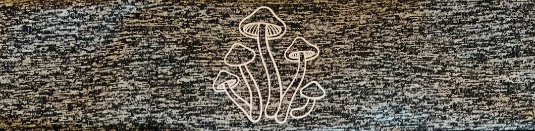 Mushrooms plant medicine meditation headband by buddha gear for yoga meditation an sleep with a crystal over your third eye