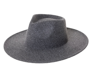 Charcoal Grey vegan felt rancher hat - Unisex style fedora, stiff brim, wide brim, panama, fashion hat for men or women by buddha gear
