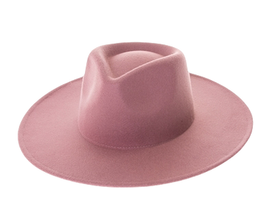 Mauve pink rose vegan felt rancher hat - Unisex style fedora, stiff brim, wide brim, panama, fashion hat for men or women by buddha gear