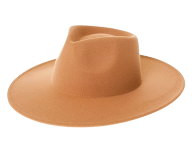 Chestnut brown vegan felt rancher hat - Unisex style fedora, stiff brim, wide brim, panama, fashion hat for men or women by buddha gear