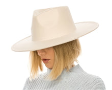Load image into Gallery viewer,  vegan felt rancher hat - Unisex style fedora, stiff brim, wide brim, panama, fashion hat for men or women by buddha gear