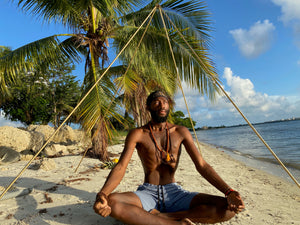 Buddha Gear Meditation Headband Black Air Bender Alchemy Breathwork Headband Florida beach under coper pyramid