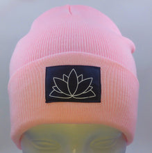 Load image into Gallery viewer, Beanie Pink with a  Lotus over your Third Eye  The lotus by Buddha Gear