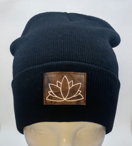 Beanies - Buddha gear Buddha beanies Black Buddha Beanie with a Lotus over your Third Eye   The lotus has long been regarded as sacred by many of the world's religions, especially in India and Egypt, where it is held to be a symbol of the Universe itself. Rooted in the mud, the lotus rises to blossom clean and bright, symbolizing purity and resurrection