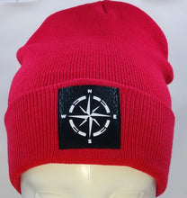 Load image into Gallery viewer, Find your true North with your Compass Buddha Beanie! Wearing a compass over your third eye is a great that it&#39;s never too late in life to change or alter your course.  The compass points in four directions; North, South, East and West, harkening back to sailors and ships traversing the stormy seas on their way home from a long journey. The compass holds meaning for a traveler, being a symbol for guidance, the ability to point you in the right direction.