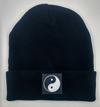 Load image into Gallery viewer, Beanie with black yin yang over your third eye by Buddha Gear