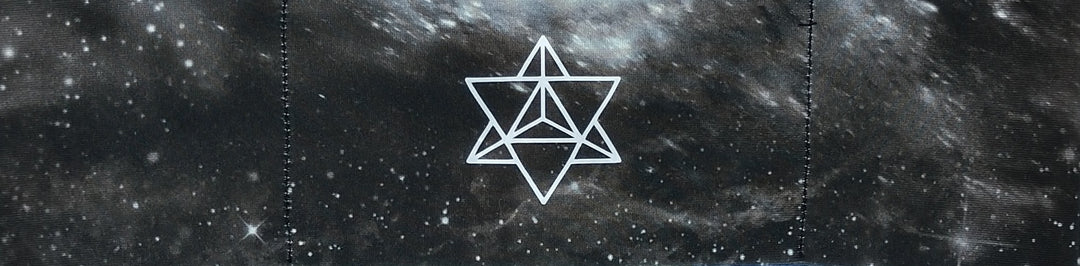 Headband - Black Cosmo Buddha band with Merkaba by Buddha Gear