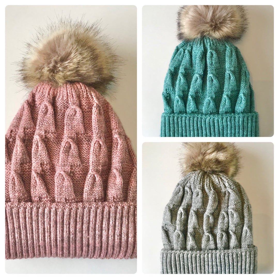 Buddha Gear Plush Beanies pom pom blanked lined beanie hat