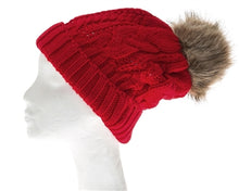 Load image into Gallery viewer, Yoga pom pom beanie hats By Buddha Gear, Also available with Namaste, Lotus, Om, Unicorn, Tree of Life, Compass, Infinite Heart, Moons and Phoenix patches
