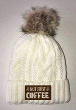 Load image into Gallery viewer, Coffee Beanies - Ivory Plush, Blanket Lined Cable Knit, Pom Pom Beanie Buddha Gear