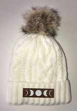 Load image into Gallery viewer, Moon Beanies - Ivory Plush, Blanket Lined Cable Knit, Pom Pom Beanie Buddha Gear
