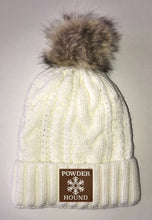 Load image into Gallery viewer, Snow Beanies - Ivory Plush, Blanket Lined Cable Knit, Pom Pom Beanie Buddha Gear