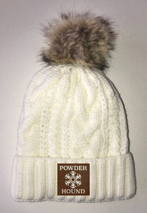Snow Beanies - Ivory Plush, Blanket Lined Cable Knit, Pom Pom Beanie Buddha Gear