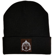 Load image into Gallery viewer, Beanie - Black, cuffed Beanie with buddha gear