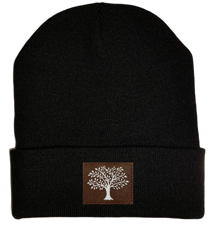 Beanie - Black, cuffed Beanie with tree of life kabala buddha gear 