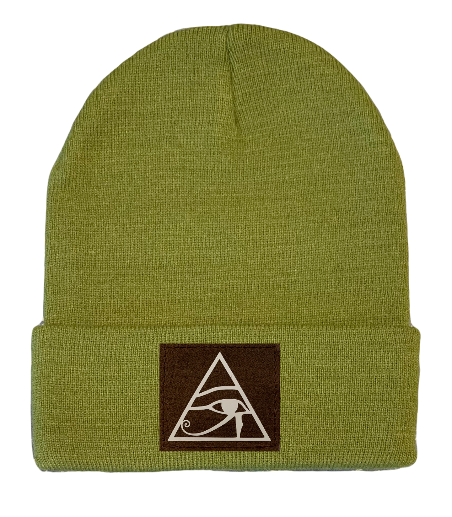 cuffed beanie knitted winter hat with eye of Horus  by Buddha Gear 