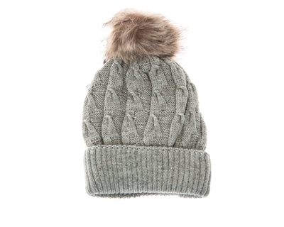 GRey Buddha Gear Plush Beanies pom pom blanked lined beanie hat