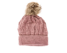 Load image into Gallery viewer, Pink Buddha Gear Plush Beanies pom pom blanked lined beanie hat