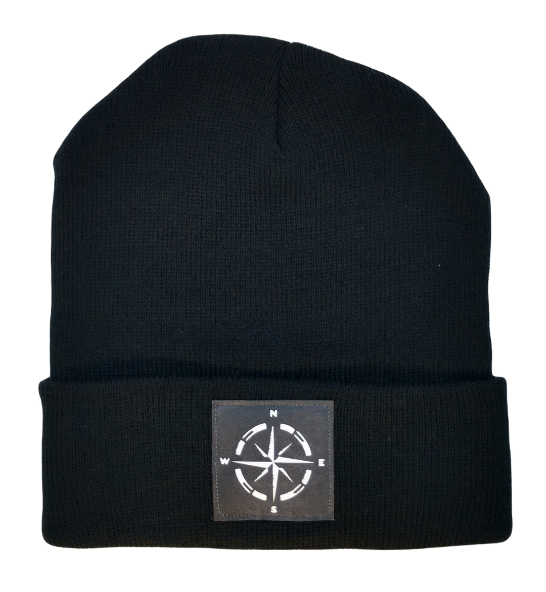 cuffed beanie with hand made compass by Buddha Gear 