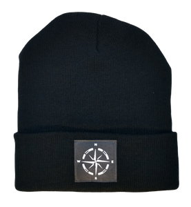 cuffed beanie with hand made compass by Buddha Gear 