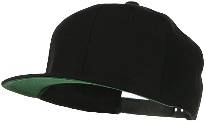 Yupoong 6089 Flat Bill, Hat / Visor with Green Under Bill and Handmade Vegan Leather Black and Gold Cannabis Patch by Buddha Gear.