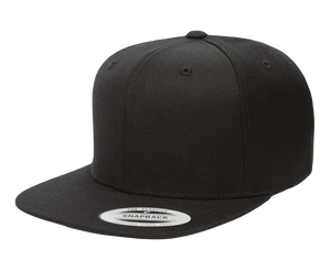 Yupoong 6089 Flat Bill, Hat / Visor with Green Under Bill and Handmade Vegan Leather Black and Gold Cannabis Patch by Buddha Gear.